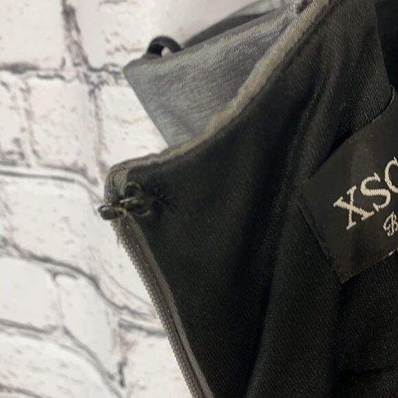 XSCAPE BY JOANNA CHEN Pewter Gray Ruched One Shoulder‎ Mermaid Prom Gown Dress 4 - Picture 12 of 15